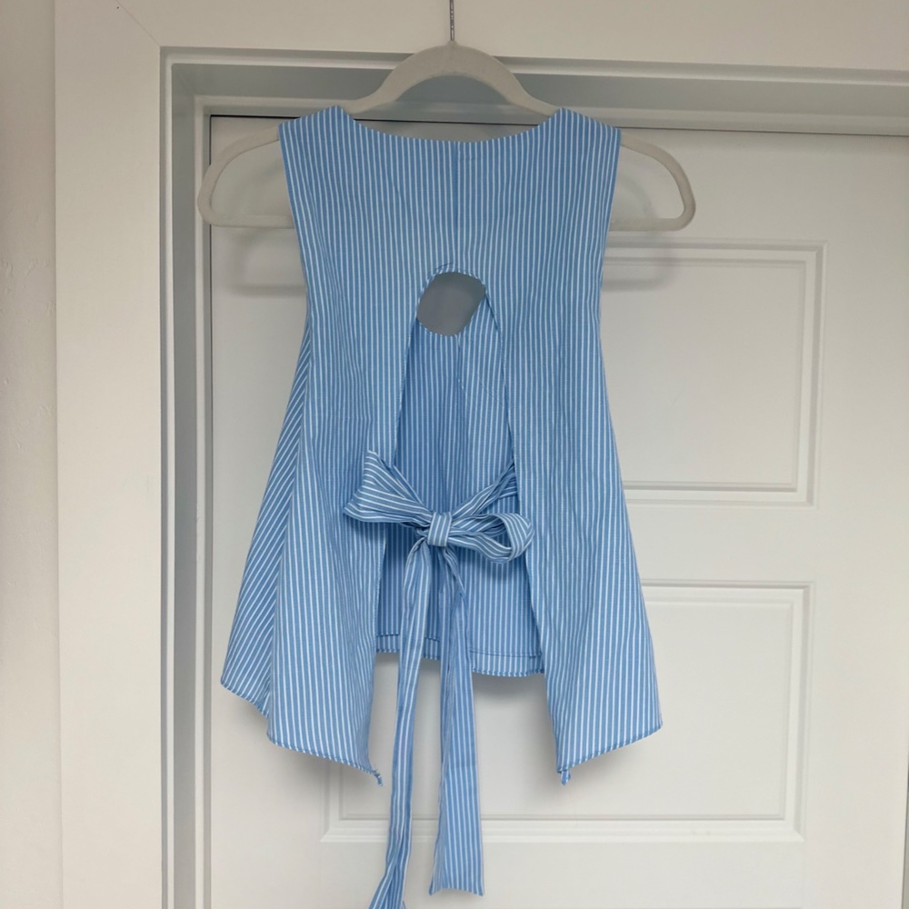 J.Marie Striped Tie Back Top